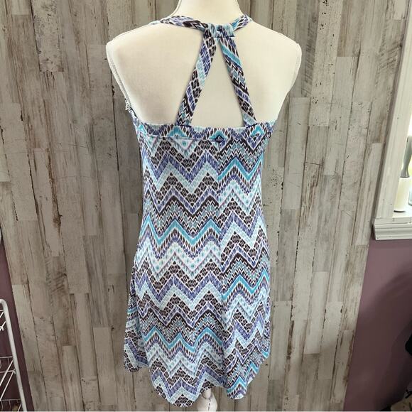 Prana Blue Patterned Quinn Racer Back Dress Shelf Bra - Picture 6 of 8
